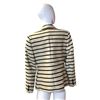 Image 2 : Judith & Charles Philip B Stripe Cotton & Linen Jacket in Natural/ Black Stripe - size 8 Made in Por