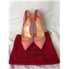 Image 2 : Pair of Christian Louboutin Paris Pink Galativi Suede Heels - size 38 Made in Italy