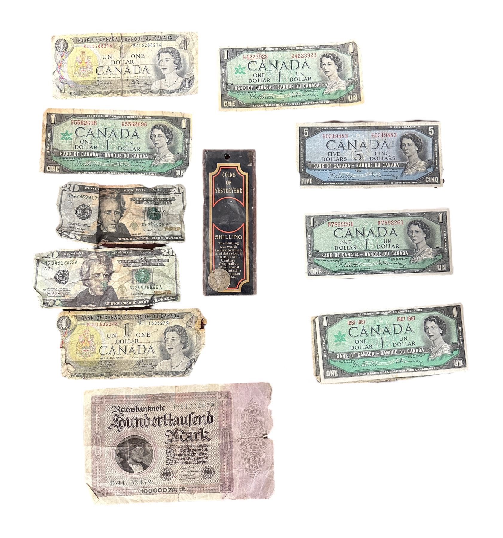 Group of assorted bank notes - including 1954, 1964, 1967, 1972, 1973 ...
