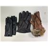 Image 2 : 2 sets of winter leather gloves - includes Ralph Lauren (size M) & Danier (size M)