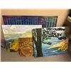Image 1 : Group of assorted paintings on canvases by local Vancouver artist