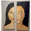 Image 1 : Set of 2 half portrait paintings on canvasses - approx. 24 1/2in x 60in each
