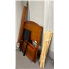 Image 1 : Twin size bed set w/ folding black side table - includes headboard/ footboard & side boards