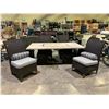 Image 1 : PATIO TABLE (78"X42"X28") & 6 CHAIRS WITH CUSHIONS & LUMBAR PILLOWS