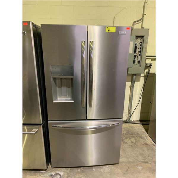 FRIGIDAIRE GALLERY STAINLESS STEEL FRENCH DOOR FRIDGE WITH ROLLOUT FREEZER & WATER/ICE DISPENSER