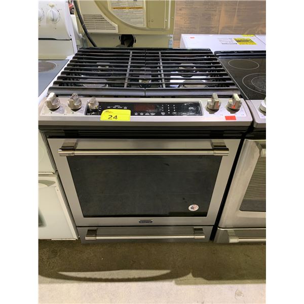 MAYTAG STAINLESS STEEL 5 BURNER GAS TOP STOVE WITH CONVECTION OVEN