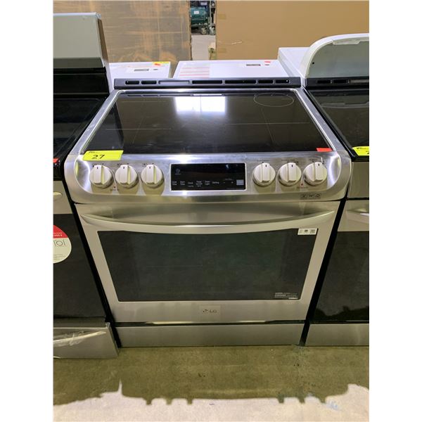 LG STAINLESS STEEL 4 BURNER 1 WARMER ELECTRIC STOVE WITH CONVECTION OVEN