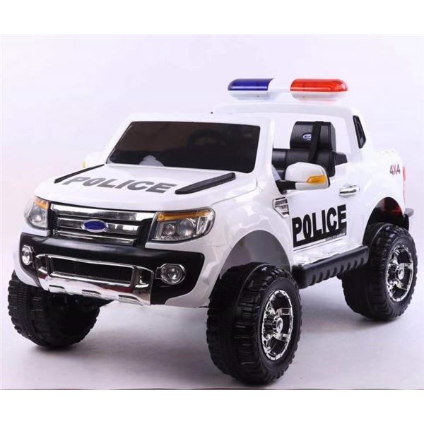 *NEW IN BOX* MELODY ELECTRIC RIDE-ON KIDS POLICE CAR FORD RANGER STYLE 44, 2 SEATS, MAX WEIGHT: