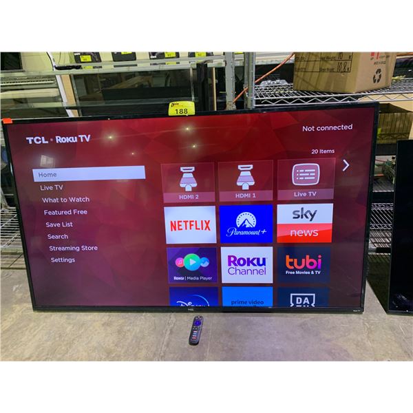 TCL 65  ROKU TV MODEL #65S423-CA WITH REMOTE