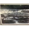 Image 2 : ROBERT BATEMAN "NAVIGATING THE RAPIDS - BLACK BEAR" L.E.P SIGNED & NUMBERED (44" X 36" FRAMED)