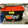 Image 2 : BLACK & DECKER ROLLING TOOLBOX AND BIN OF ASSORTED SAW BLADES