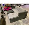 Image 2 : *NEW IN BOX* PATIOFLARE DECKSTER OUTDOOR SOFA WITH OTTOMAN AND TABLE, LIGHT GREY CUSHIONS