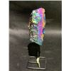 Image 2 : AMETHYST TITANIUM AURA ON METAL STAND 4.5" RETAIL $500