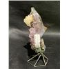 Image 2 : GENUINE AMETHYST WITH CALCITE SPECIMEN ON METAL STAND 4 X 3" RETAIL $2,200