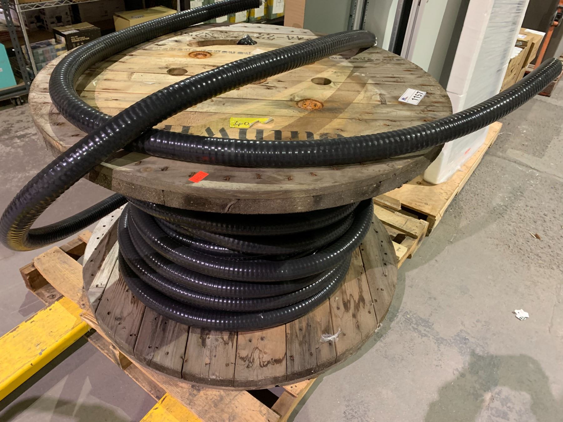 LARGE SPOOL OF NORTHER CABLES INC. 3C 350 KCMI ALUM ACM COMPACT STRAND ...