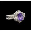 Image 1 : 14KT White Gold 1.49 ctw Tanzanite and Diamond Ring