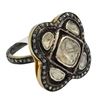 Image 2 : 0.64 ctw Silver and Gold Diamond Ring