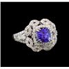 Image 1 : 14KT White Gold 1.37 ctw Tanzanite and Diamond Ring