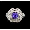 Image 2 : 14KT White Gold 1.37 ctw Tanzanite and Diamond Ring