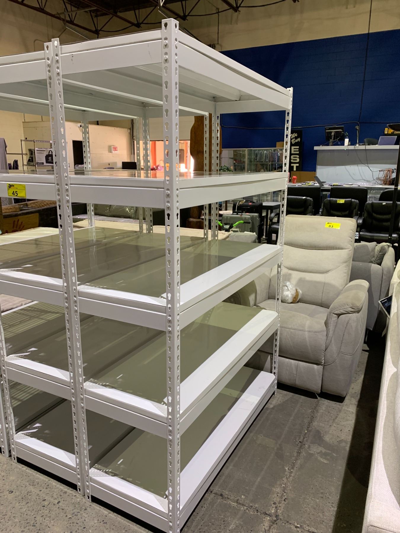 Metal Racking White WHITE 5 TIER METAL STORAGE RACK - Able Auctions