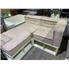 Image 1 : SECTIONAL PIECE WITH STORAGE CUBBIES APPROX 64 X 64"