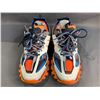 Image 2 : PAIR OF BALENCIAGA ORANGE BLUE WHITE TRACK SHOES SIZE 11