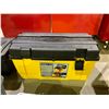 Image 2 : 4 ASSORTED TOOLBOXES WITH ASSORTED CONTENTS INCLUDING; PLUMBING HOSE, DOOR PARTS, NEW TOOLBELTS &