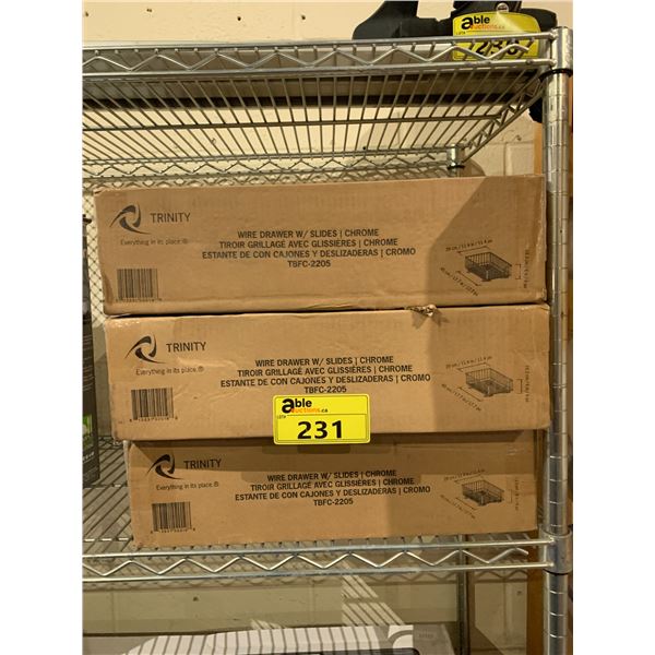 3 TRINITY WIRE DRAWERS WITH SLIDES