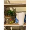 Image 2 : ASSORTED ITEMS INCLUDING; FAUX PLANT, PAPER TOWEL, DISPOSABLE GLOVES & MORE