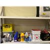 Image 1 : ASSORTED ITEMS INCLUDING; SPRAY PAINT, MOTOR OIL, FLOOR POLISH, POWER CORDS & MORE