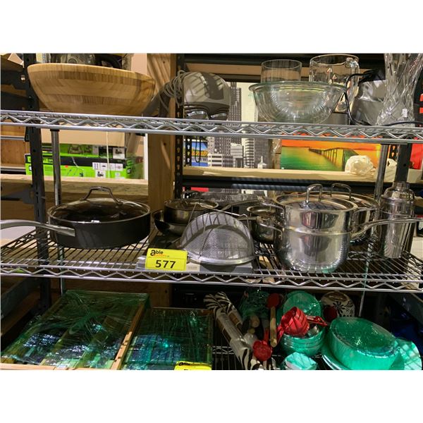 POT AND PAN SETS AND MARTINI SHAKER