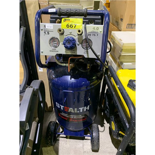STEALTH 1.5 HP 20 GALLON MOBILE AIR COMPRESSOR (UNKNOWN RUNNING CONDITION)