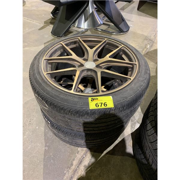 SET OF 2 CONTINENTAL 235/40R19 96V TIRES MOUTNED ON FAST FC 5 BOLT METAL RIMS