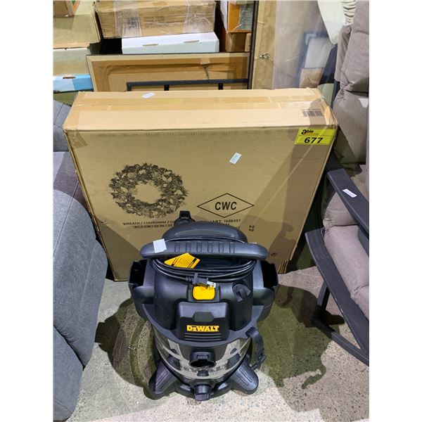CHRISTMAS WREATH & DEWALT SHOPVAC