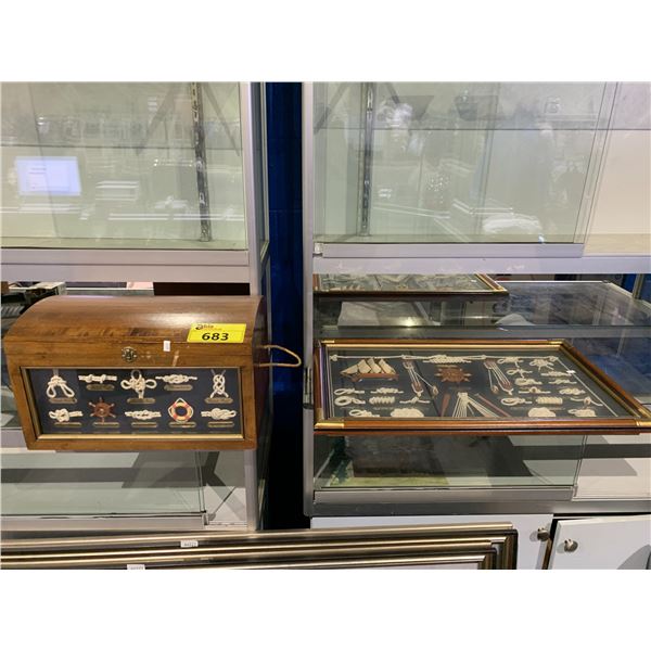 FRAMED ASSORTED NAUTICAL KNOTS & NAUTICAL KNOTS CHEST