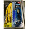 Image 3 : NEW AQUAKNIFE, NEW CAT 7-PC TACKLE BOX FILLET KNIFE KIT & SEAHORSE KNIFE WITH SHEATH