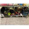 Image 1 : SHELF LOT OF ASSORTED TOOLS INCLUDING; BLACK AND DECKER DRILL, TOOL KITS, BATTERY CHARGER AND MORE