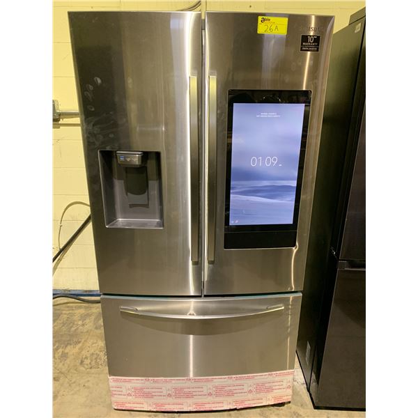 SAMSUNG STAINLESS STEEL FRENCH DOOR SMART FRIDGE WITH ROLLOUT FREEZER & WATER/ICE DISPENSER