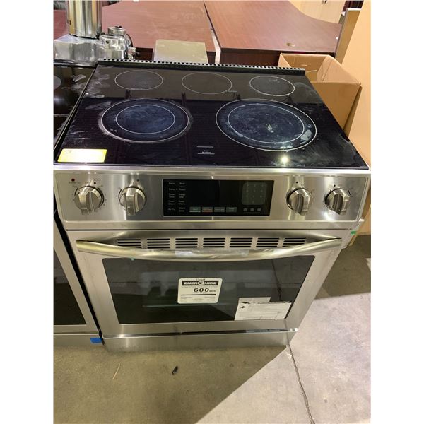 INSIGNIA STAINLESS STEEL 4 BURNER 1 WARMER ELECTRIC STOVE WITH CONVECTION OVEN