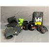 Image 1 : ASSORTED ITEMS INCLUDING; APE DICE SHAKERS, PAIR OF GLOVES, KNEE BRACE & MORE