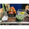 Image 1 : ASSORTED ITEMS INCLUDING; TALKING MONKEY, GLASS BOWL, HALLOWEEN BUCKET & MORE