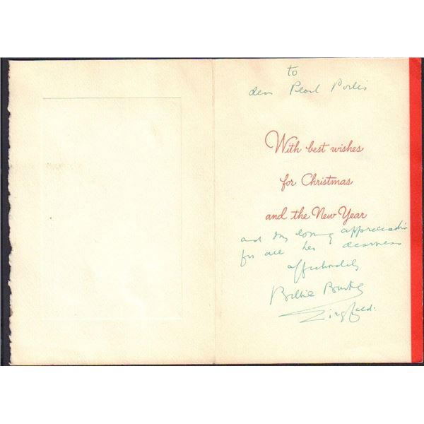 Billie Burke Wizard of Oz signed note in card