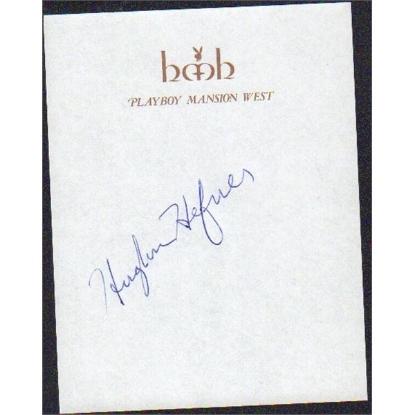 Hugh Hefner Signed Cut on Playboy Stationary