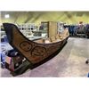 Image 2 : LARGE PAINTED STYROFOAM CANOE WITH PADDLES APPROX 22' LONG