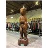 Image 1 : LARGE WOOD CARVED BEAR STATUE APPROX 9' X 2.5'