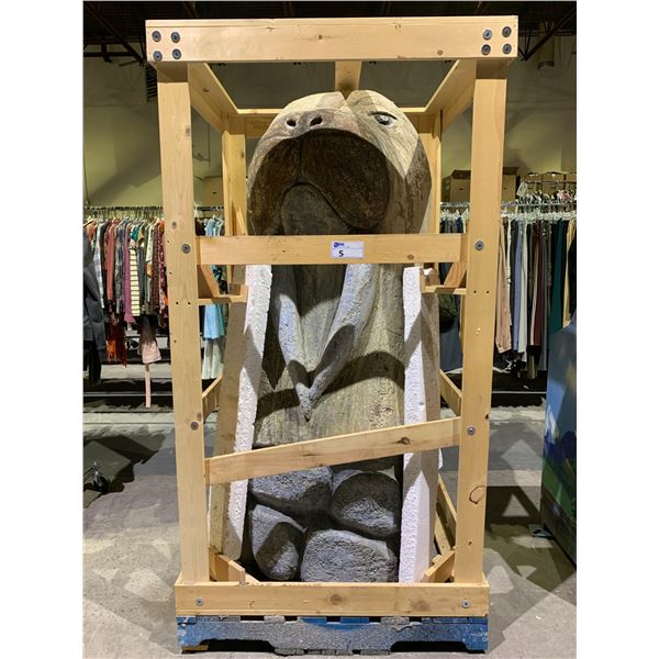 LARGE PAINTED STYROFOAM WALRUS STATUE IN CRATE APPROX 78 X 40 Able Large painted styrofoam walrus statue in crate approx 78 x 40 able