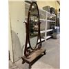 Image 2 : ANTIQUE CLAWFOOT MAHOGANY CHEVELLE MIRROR APPROX 70 X 36"