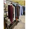 Image 2 : RACK OF ASSORTED CLOTHING INCLUDING; DRESS SHIRTS, BESTS & SWEATERS (RACK INCLUDED)