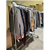 Image 2 : RACK OF ASSORTED CLOTHING INCLUDING; JACKETS, DRESS SHIRTS, SWEATERS & MORE (RACK INCLUDED)