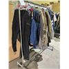 Image 2 : RACK OF ASSORTED CLOTHING INCLUDING; JACKETS, VESTS, PANTS & MORE (RACK INCLUDED)